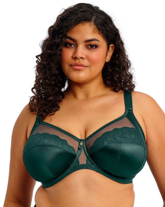 Elomi Cate Allure Full Cup Bra in Deep Emerald made for the curvier woman with a big bust front view