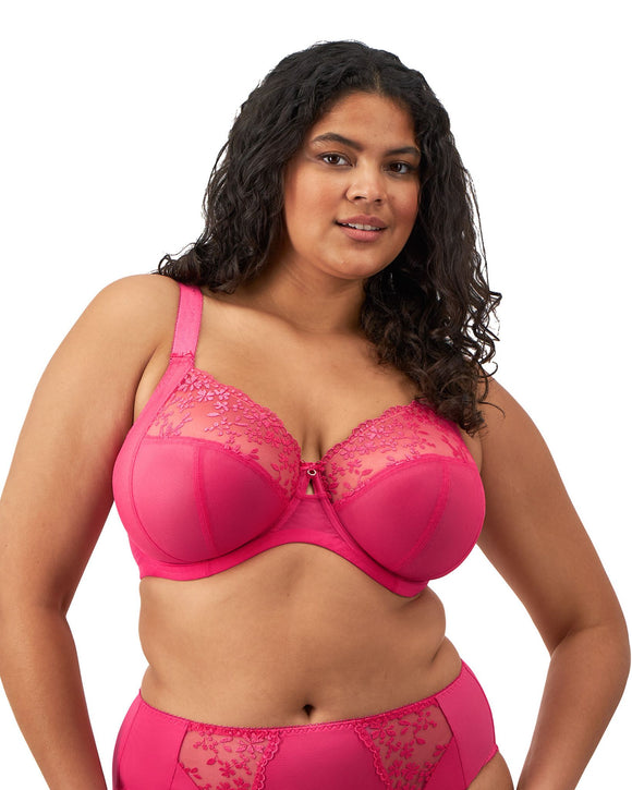 Elomi Zarla Underwire Bra in Love Potion made for the curvier woman with a big bust front view