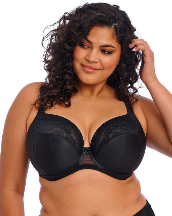 Elomi Nerina Plunge Bra in Black made for the curvier woman with a big bust front