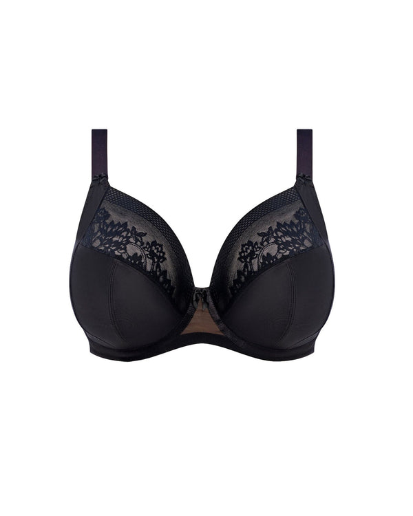 Elomi Nerina Plunge Bra in Black made for the curvier woman with a big bust ghost