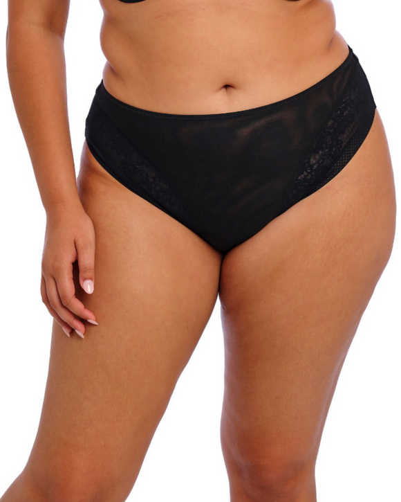 Elomi Nerina High Leg Brief in Black made for the curvier woman front