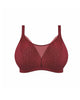 Elomi Tiernie Wirefree bralette in Tibetan Red lace and mesh made for the curvy busty woman ghost image