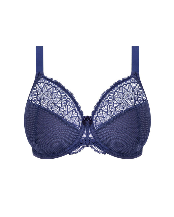Tiernie Plunge Bra in blue denim ghost image. lingerie made for a full bust