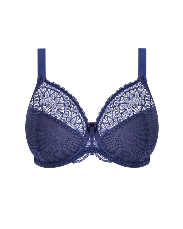 Tiernie Plunge Bra in blue denim ghost image. lingerie made for a full bust