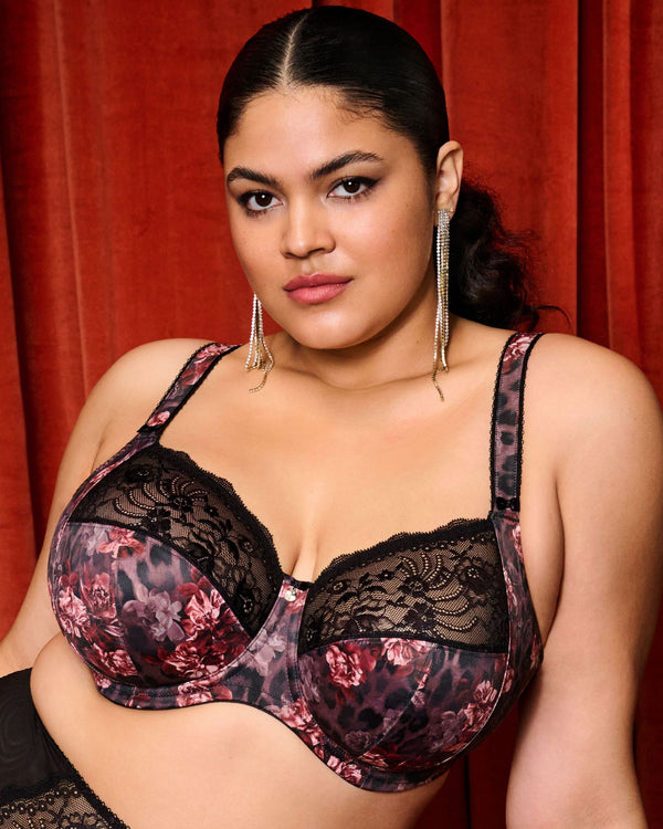 Elomi Morgan Full Cup Bra in Dark Romance made for the curvier woman with a big bust lifestyle