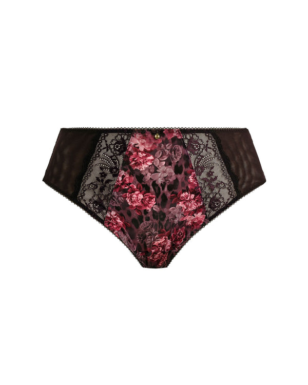 Elomi Morgan High Leg Brief in Dark Romance made for the curvier woman ghost