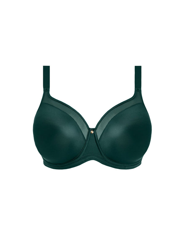 Smooth Full cup bra in deep emerald green made for plus size boobs and bodies ghost image