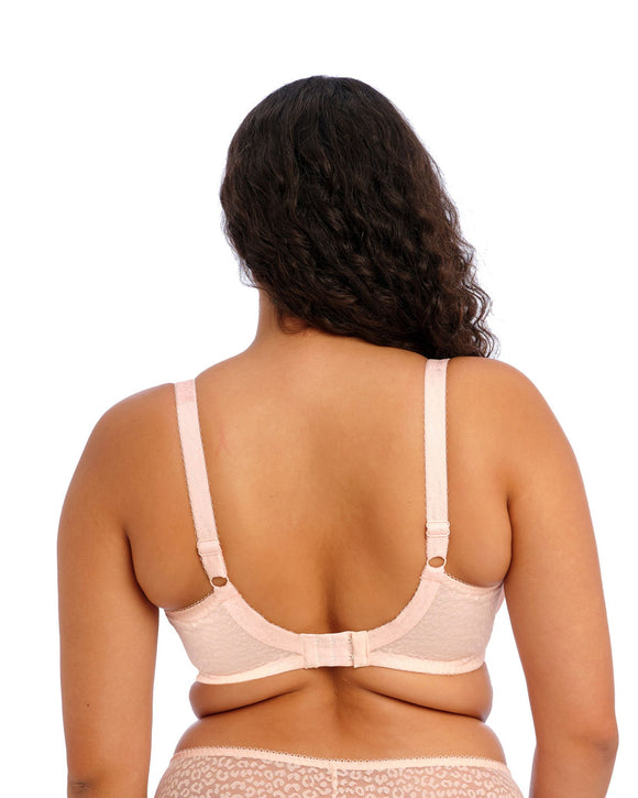 Elomi Lucie Plunge Bra is made for the busty fuller figured woman in pale blush back view