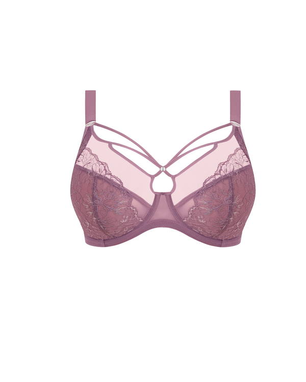 Brianna Strappy Plunge bra in purple heather made for the big bust and full bodied woman ghost image