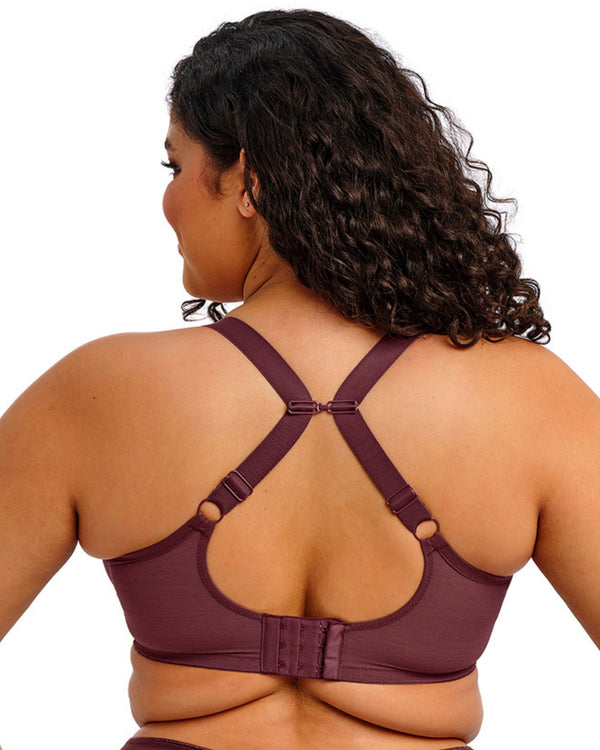 Elomi Matilda Plunge Bra in Sugarplum made for the curvier woman with a big bust back view hook