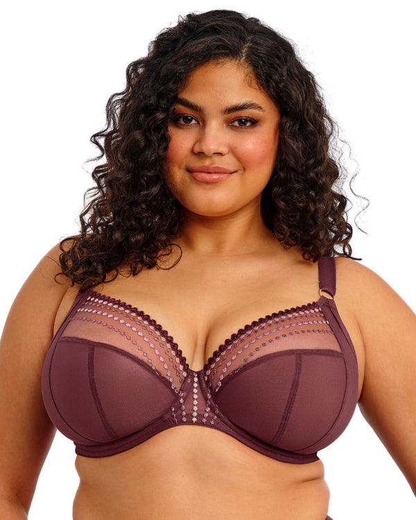 Elomi Matilda Plunge Bra in Sugarplum made for the curvier woman with a big bust front view