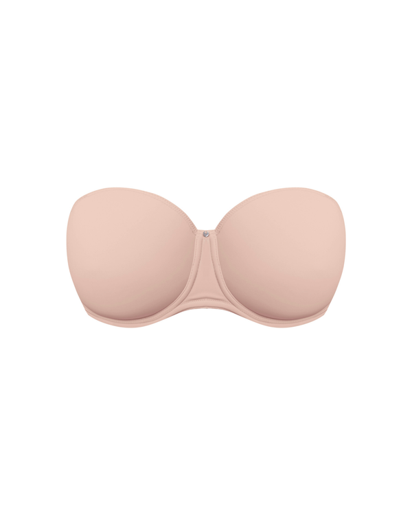 Fantasie Aura Moulded Strapless Bra in Natural Beige made for Fuller Busts. Ghost image.