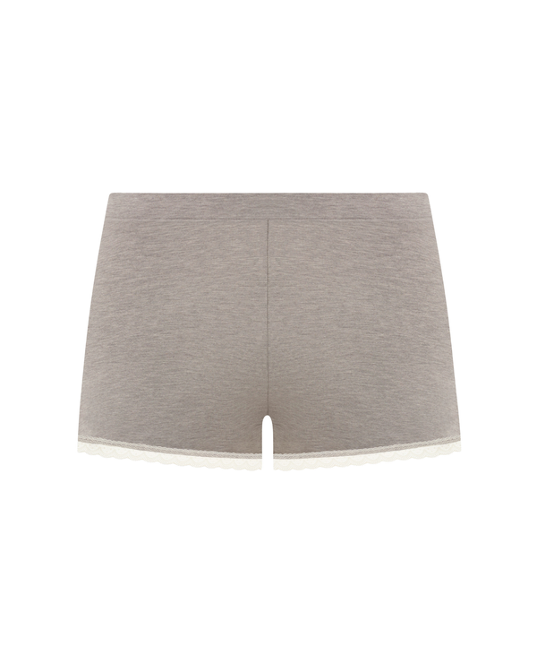 Freya Flirt French Knicker in soft modal in grey marle with white lace trim ghost image