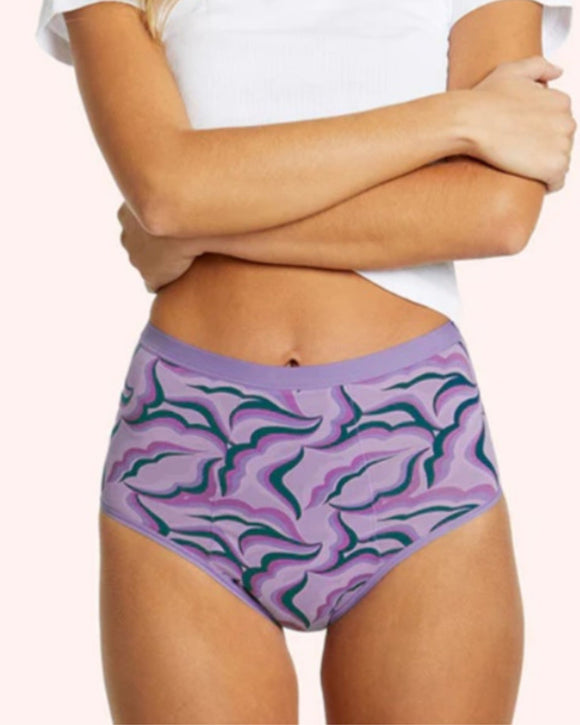 Le-Buste-Australia-LLUWOCFB-Love-Luna-Eco-Period-Cotton-Period-Full-Briefs-Organic-Violet-Clouds-Front