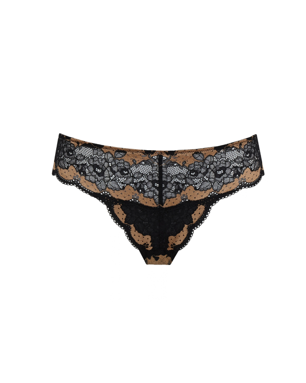 Panache Clara Brazilian in Black and Vintage Gold ghost view