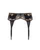 Panache Deep Suspender in Black and Vintage Gold ghost view