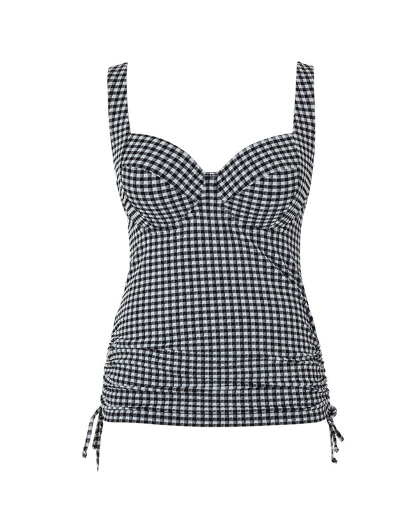 Gingham Iris Tankini made for curvy women with fuller busts ghost