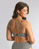 Model wears Black and White Gingham Full Cup Bikini top for D-K cup sizes