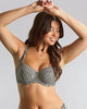 Model wears Black and White Gingham Full Cup Bikini top for D-K cup sizes