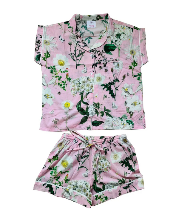 Rosehip Designs Short PJ Set in Heavenly Rose generous in size cool in design
