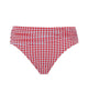 Gingham Swim Midi Brief made for the curvy busty woman in red ghost view