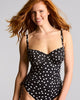 Swimsuit Black and White Polka Dot Front 