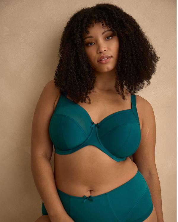 Scultpresse Bliss Full Cup Bra in Teal made for fuller bust curvy women front view