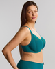 Scultpresse Bliss Full Cup Bra in Teal made for fuller bust curvy women side view