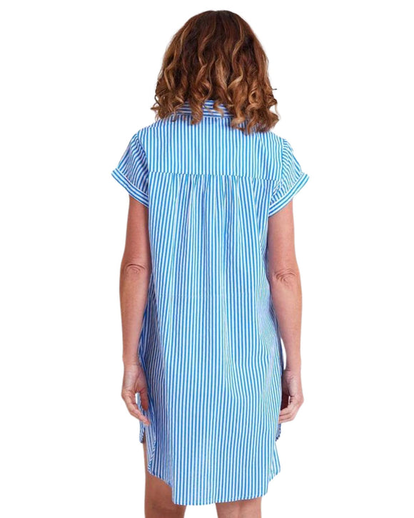 Le-Buste-Lingerie-32228-Victorias-Dream-Orientique-Bendigo-Stripe-Shirt-Nightie-Indigo-Blue-Back