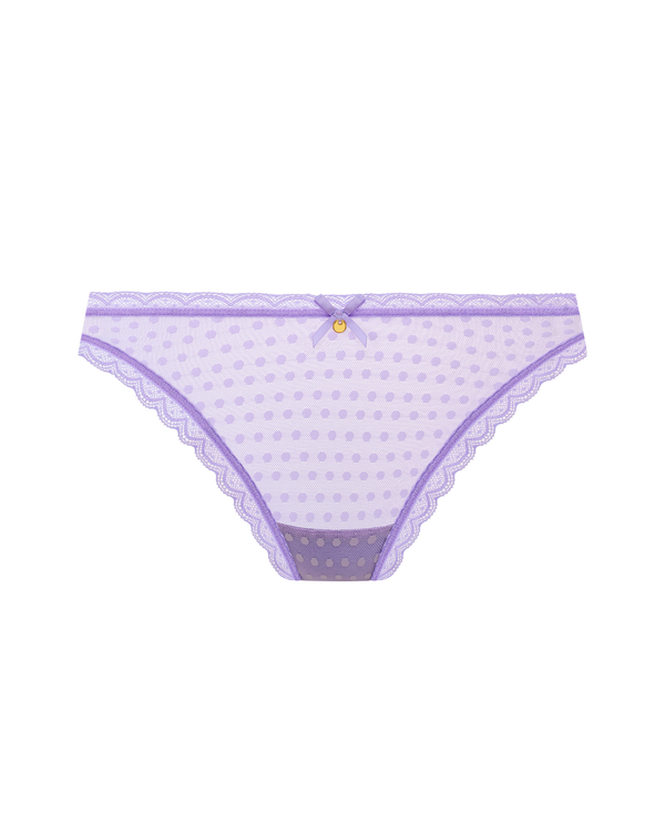 Freya Spotlight high leg brief in violet spot mesh ghost image