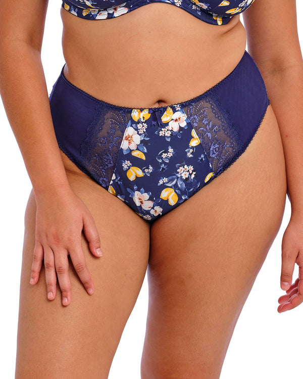 Le-Buste-Lingerie-EL4118-Elomi-Morgan-High-Leg-Brief-Sicilia-Navy-Lemon-Front