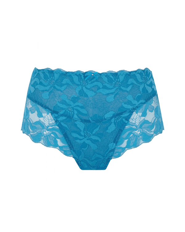 Evangeline Deep Brief in Teal lace ghost view