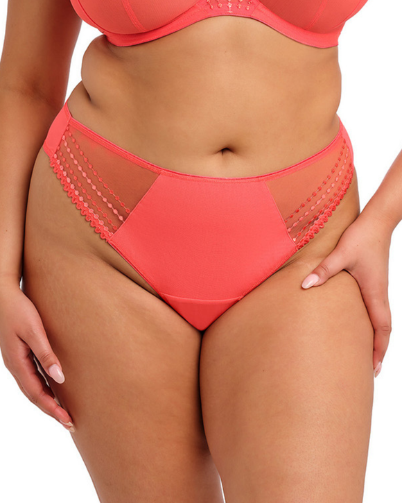 Elomi Matilda Thong is made for the fuller busted curvier woman in sunset orange front