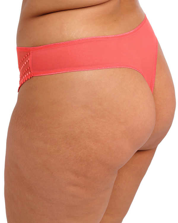 Elomi Matilda Thong is made for the fuller busted curvier woman in sunset orange back view