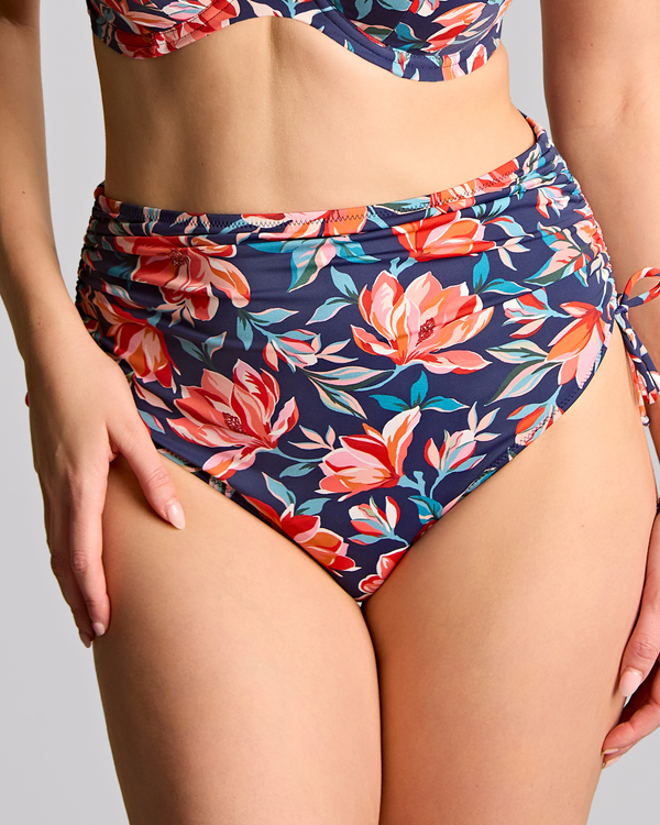 Panache Swim Liliflora Print Midi Brief, made for curves