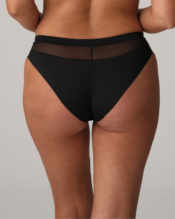 Prima Donna Sophora Rio Brief Black embroidered mesh luxurious lingerie back view